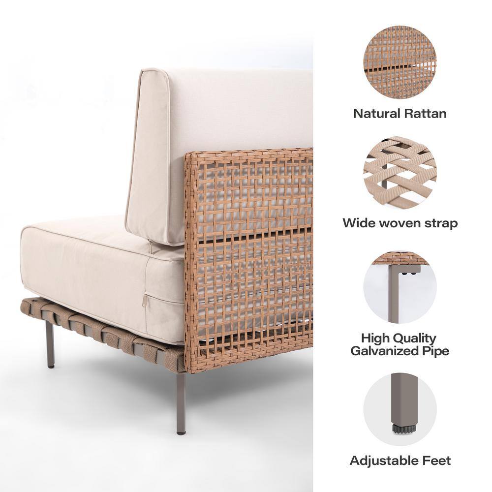 10-Piece Beige and Black Iron Outdoor Patio Set