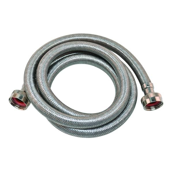 EASTMAN 3/4 in. x 3/4 in. x 10 ft. Stainless Steel Washing Machine Hose