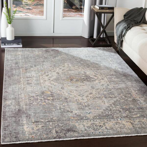 Congressional Grey Doormat 3 ft. x 5 ft. Oriental Area Rug