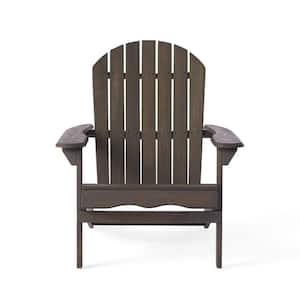 1-Piece Gray Wood Outdoor or Indoor Adirondack Chair
