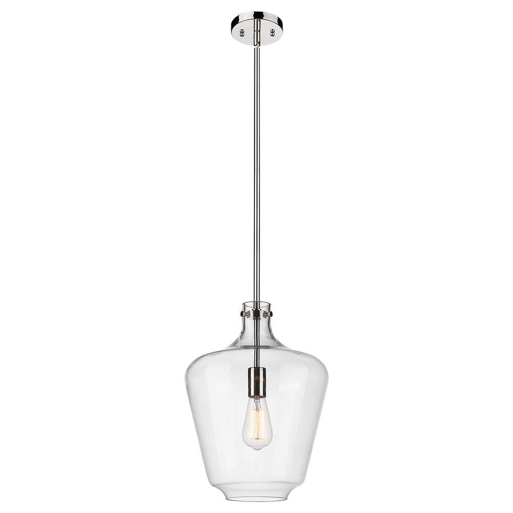 Norwalk 60-Watt 1-Light Polished Nickel Standard Mini Pendant Light with Clear Glass Shade, No Bulbs Included price history on PriceWatchPro
