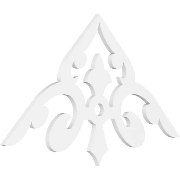 Ekena Millwork 1 in. x 48 in. x 24 in. (12/12) Pitch Whitman Gable Pediment Architectural Grade PVC Moulding