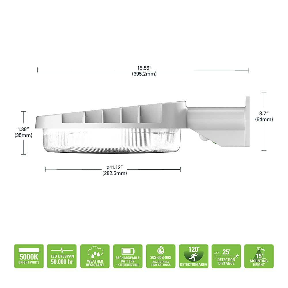 White Solar LED Dusk to Dawn Outdoor Security Light