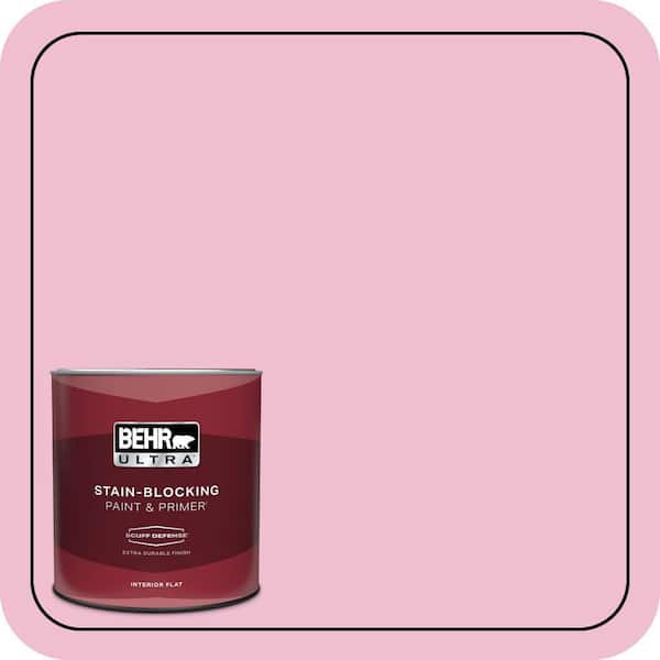 BEHR ULTRA 1 qt. #100B-4 Pink Chintz Extra Durable Flat Interior Paint & Primer