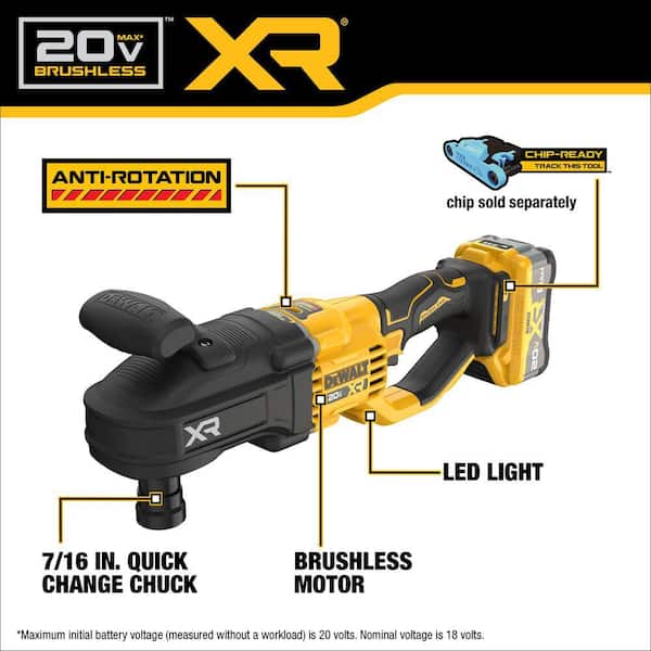 DEWALT 20V MAX XR Lithium Ion Brushless Cordless 7 16 in. Compact Stud Joist Drill with 8.0 Ah Battery Charger and Kit Bag DCD447WW1 The Home Depot
