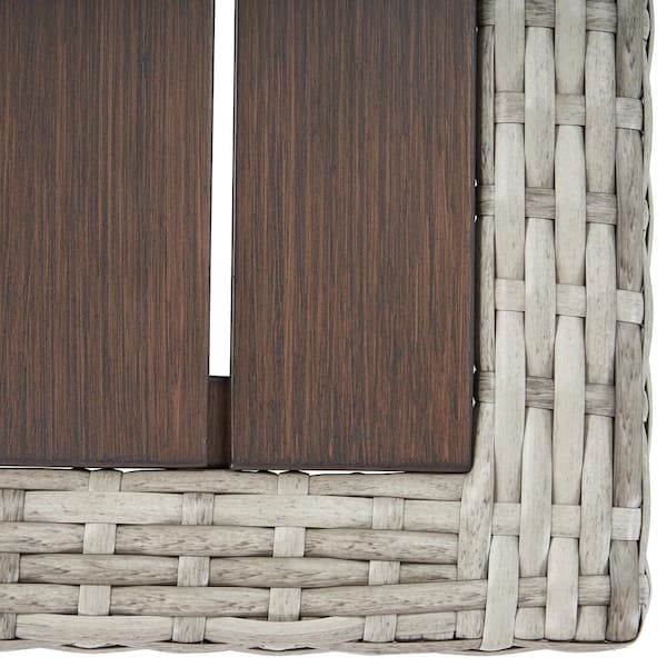 Milo Gray 8-Piece Motion Wicker Patio Seating Set With Navy Blue Cushions