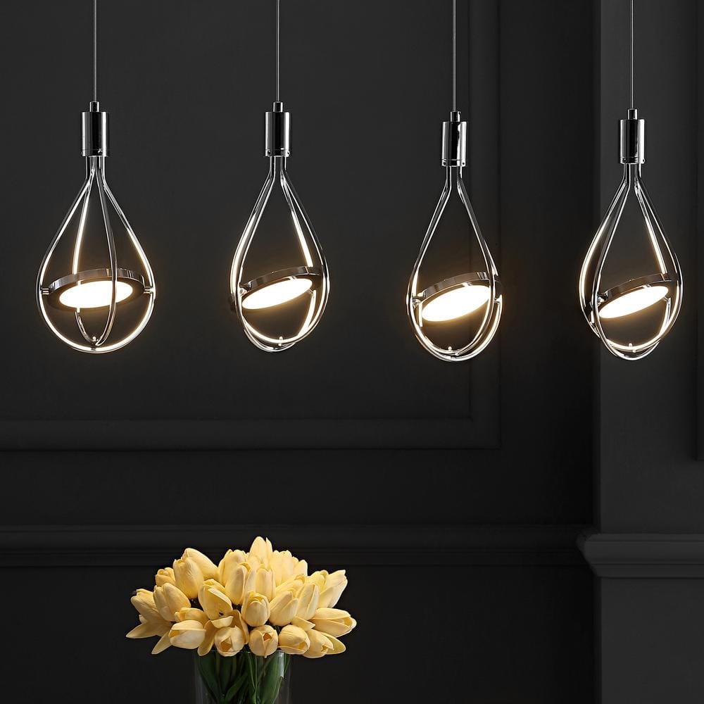 Orion Minimalistic Glam 4-Light Polished Chrome LED Pendant