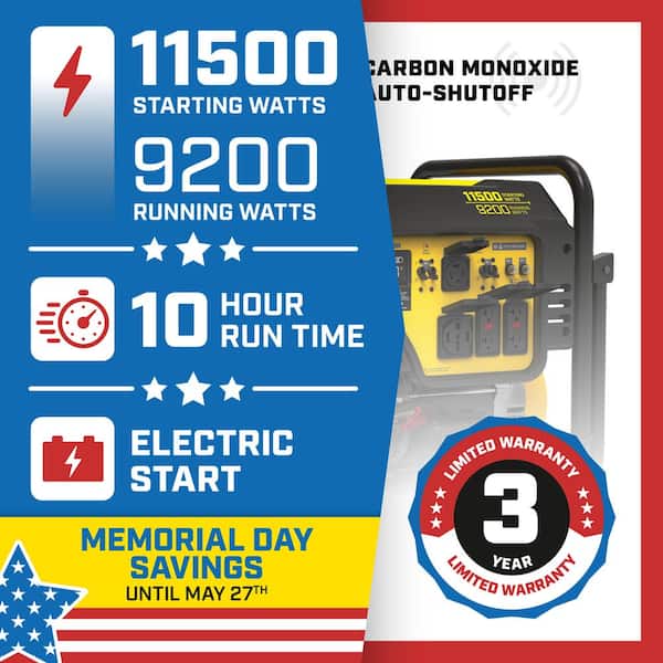 TRiNiDAD THE  2024 リカルド Type2 Champion Power Equipment 11500/9200-Watt, Electric Start, Gasoline