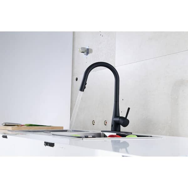 Runfine Lincoln Single-Handle Pull Down Sprayer Kitchen Faucet Spring Neck  (Matte Black) - Runfine Groups