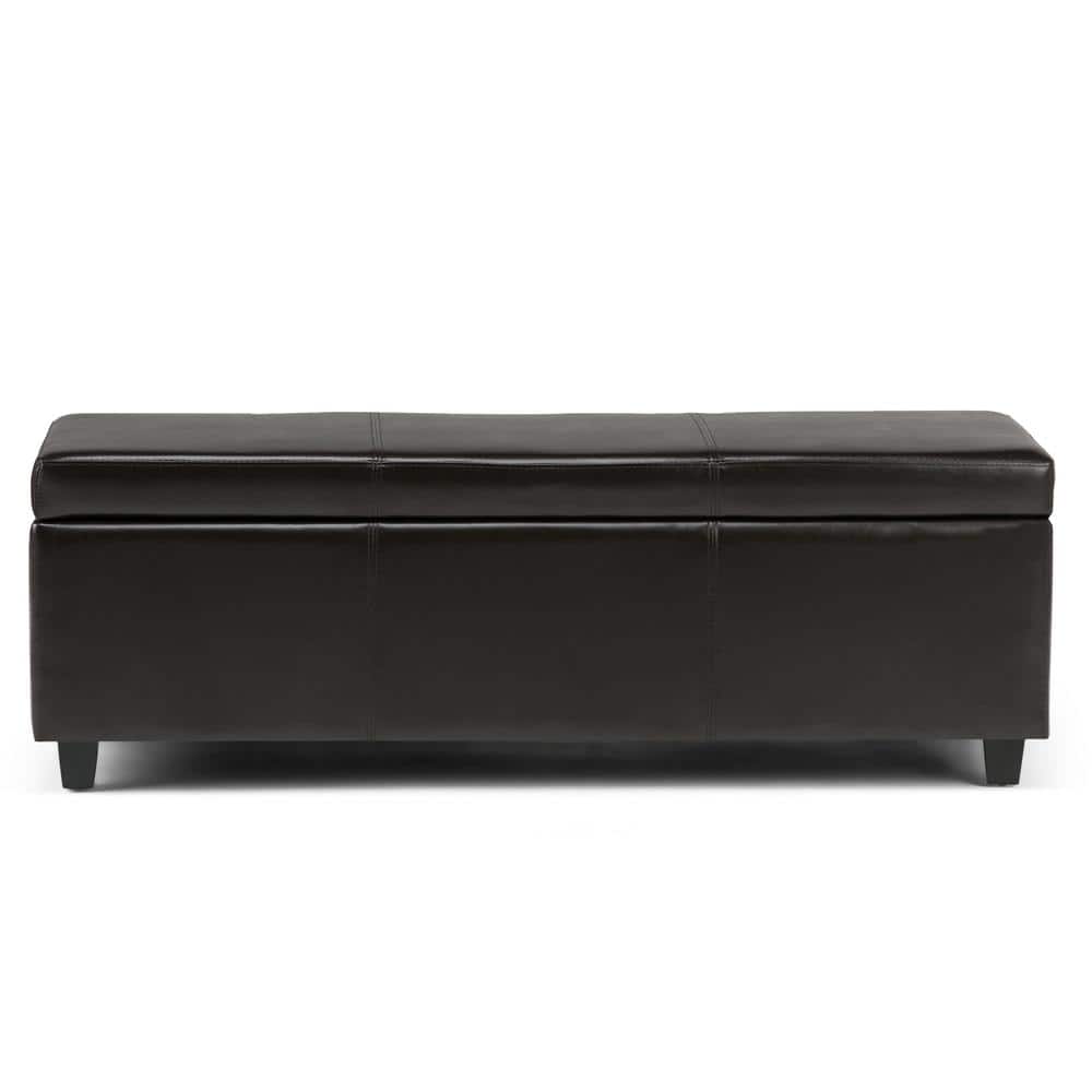 Avalon Tanner's Brown Large Rectangular Faux Leather Ottoman
