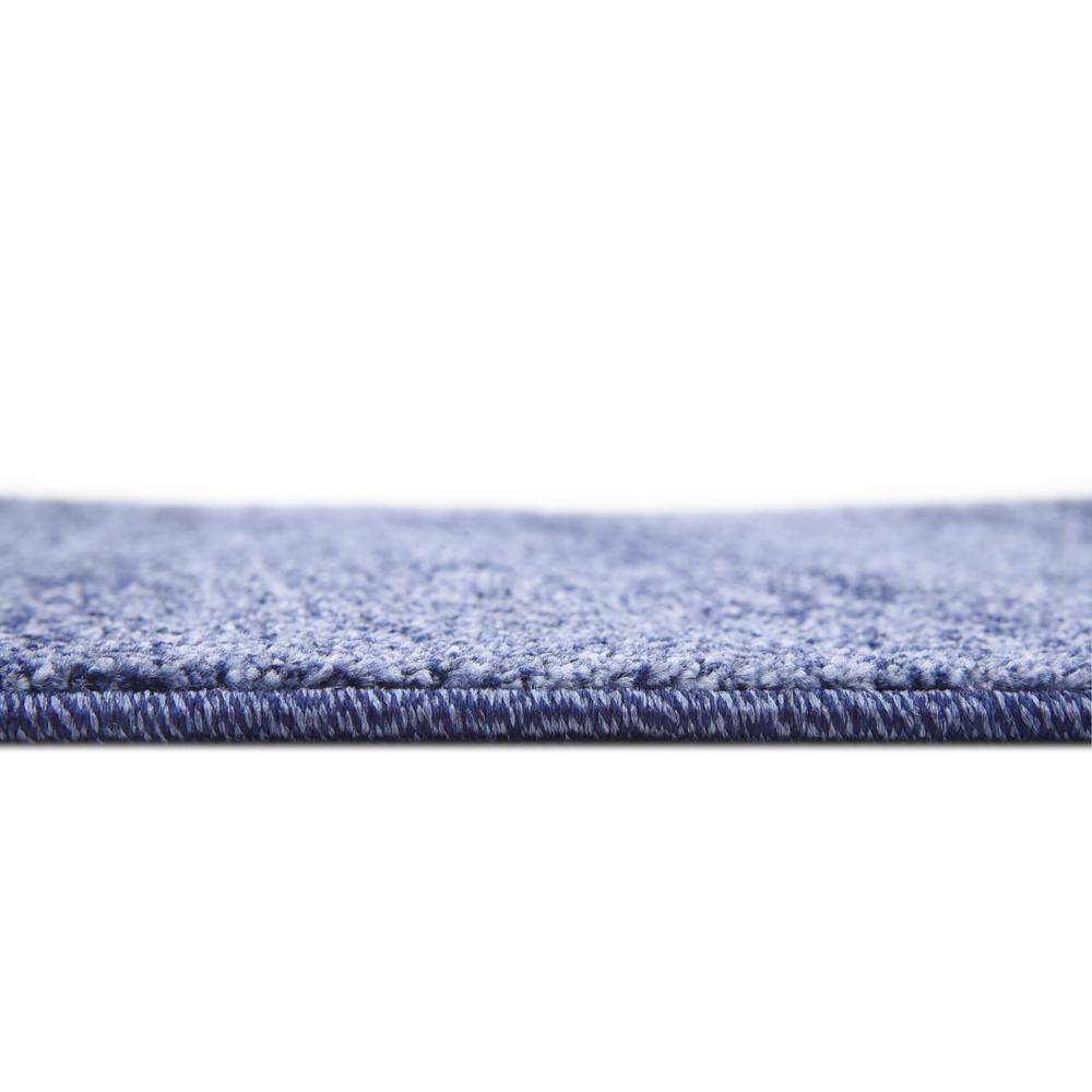 Navy Blue Tufted Stain-Resistant Rectangular Rug
