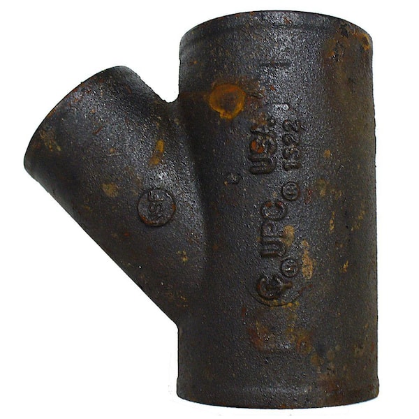 AB and I Foundry 4 in. x 4 in. x 3 in. Cast Iron 45-Degree Wye