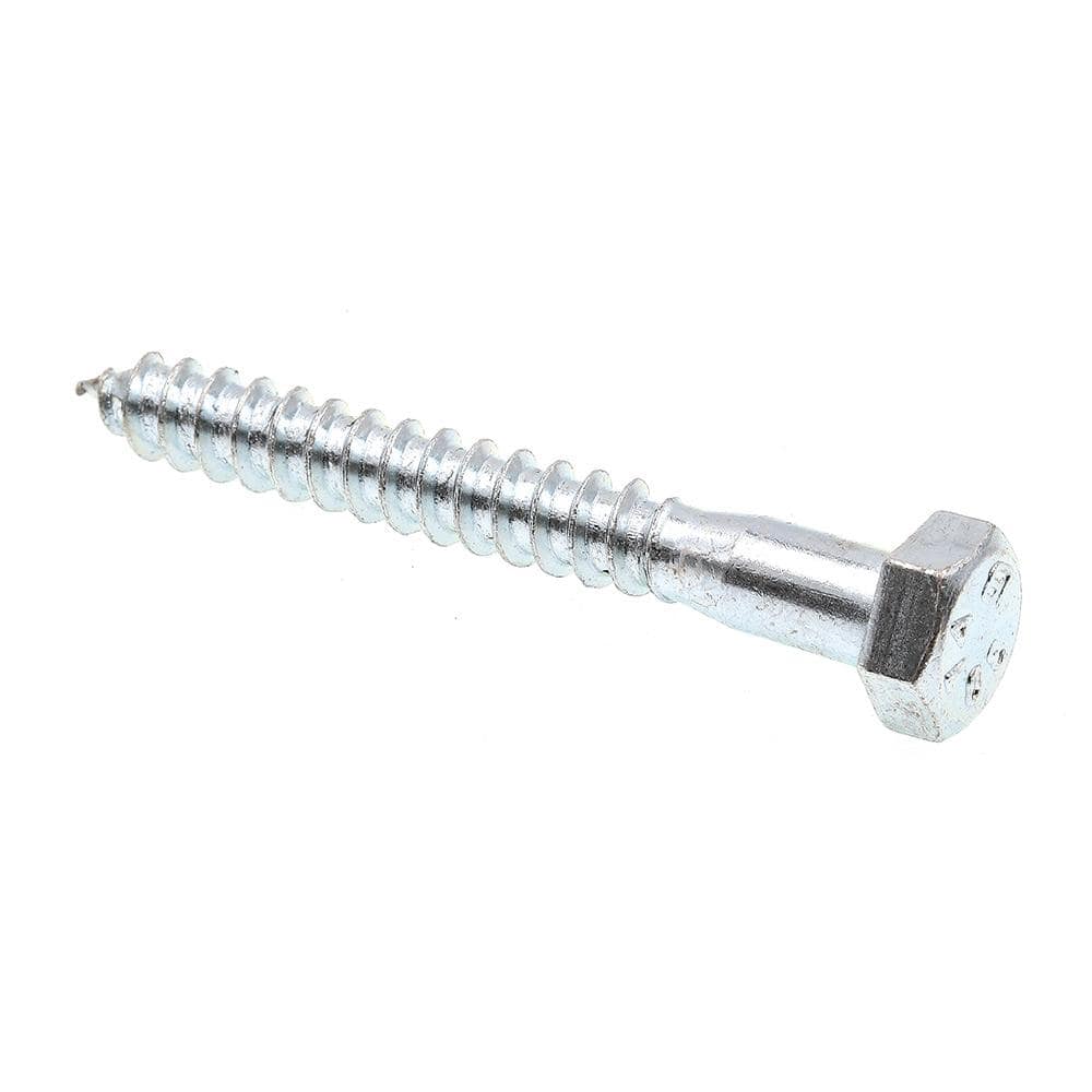 Prime-Line 5/16 in. x 2-1/2 in. A307 Grade A Zinc Plated Steel Hex Lag  Screws (50-Pack) 9055648 The Home Depot