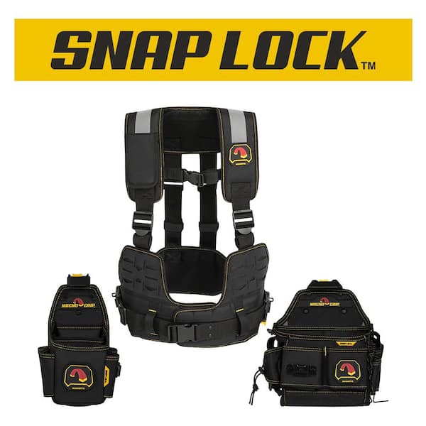 Snap Lock HVAC Technician Rig with Electrician Tool Pouch and Utility Tool Pouch, Magnetic Storage, Tape Measure Clip