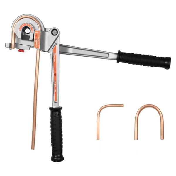 SKYSHALO Pipe Tube Bender, 180° Copper Aluminum Pipes Bending Tool, 3/8 in. and 1/2 in. 1/4in. OD, 180° Pipe Bender