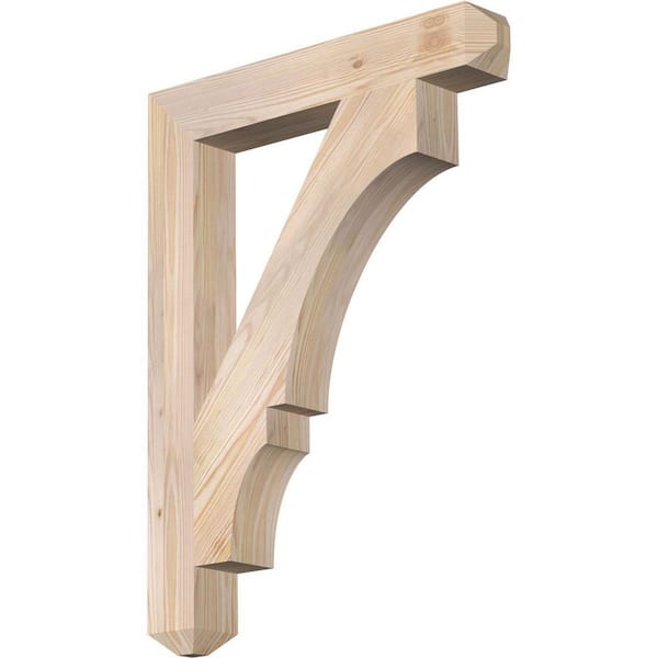 Ekena Millwork 3.5 in. x 32 in. x 24 in. Douglas Fir Balboa Craftsman Smooth Bracket