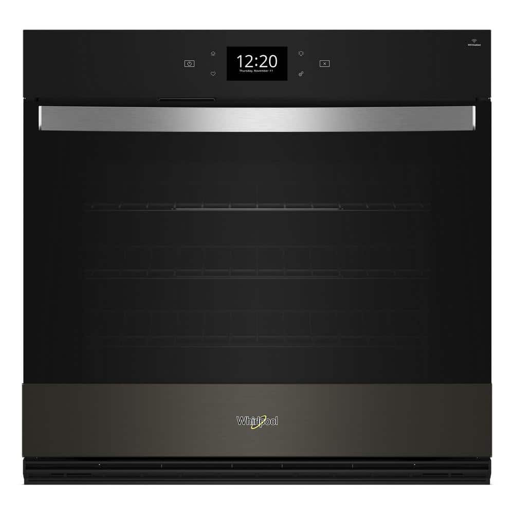 Whirlpool 30 in. Single Electric Wall Oven with True Convection Self-Cleaning in Black Stainless Steel with PrintShield Finish, Black Stainless Steel with PrintShieldâ„¢ Finish