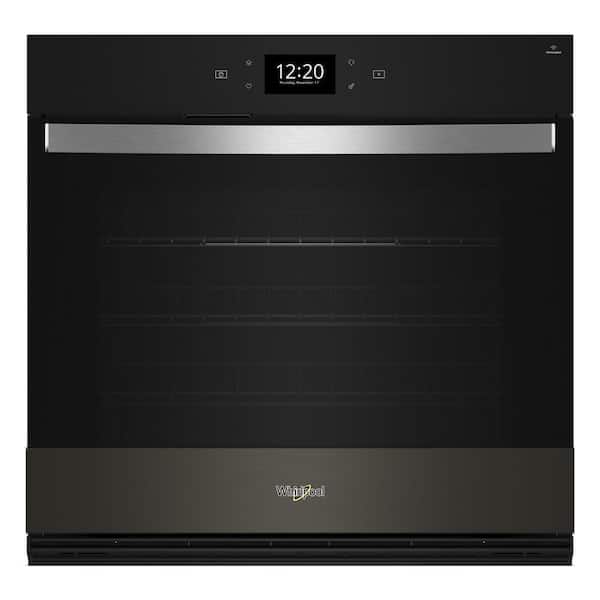 Whirlpool 30 in. Single Electric Wall Oven with True Convection Self-Cleaning in Black Stainless Steel with PrintShield Finish