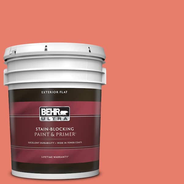 BEHR ULTRA 5 gal. Home Decorators Collection #HDC-SM14-12 Cosmic Coral Flat Exterior Paint & Primer