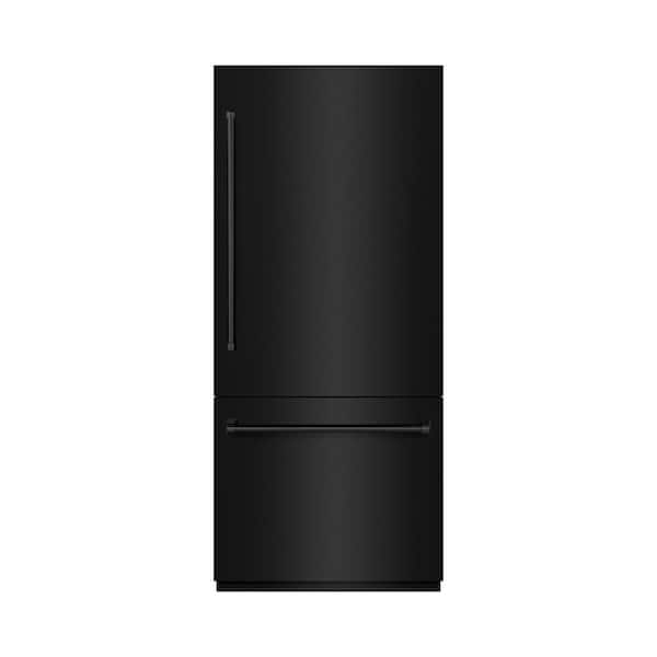 36 in. 19.8 cu. ft. Built-in Bottom Freezer Refrigerator with Water Dispenser in Black Stainless Steel