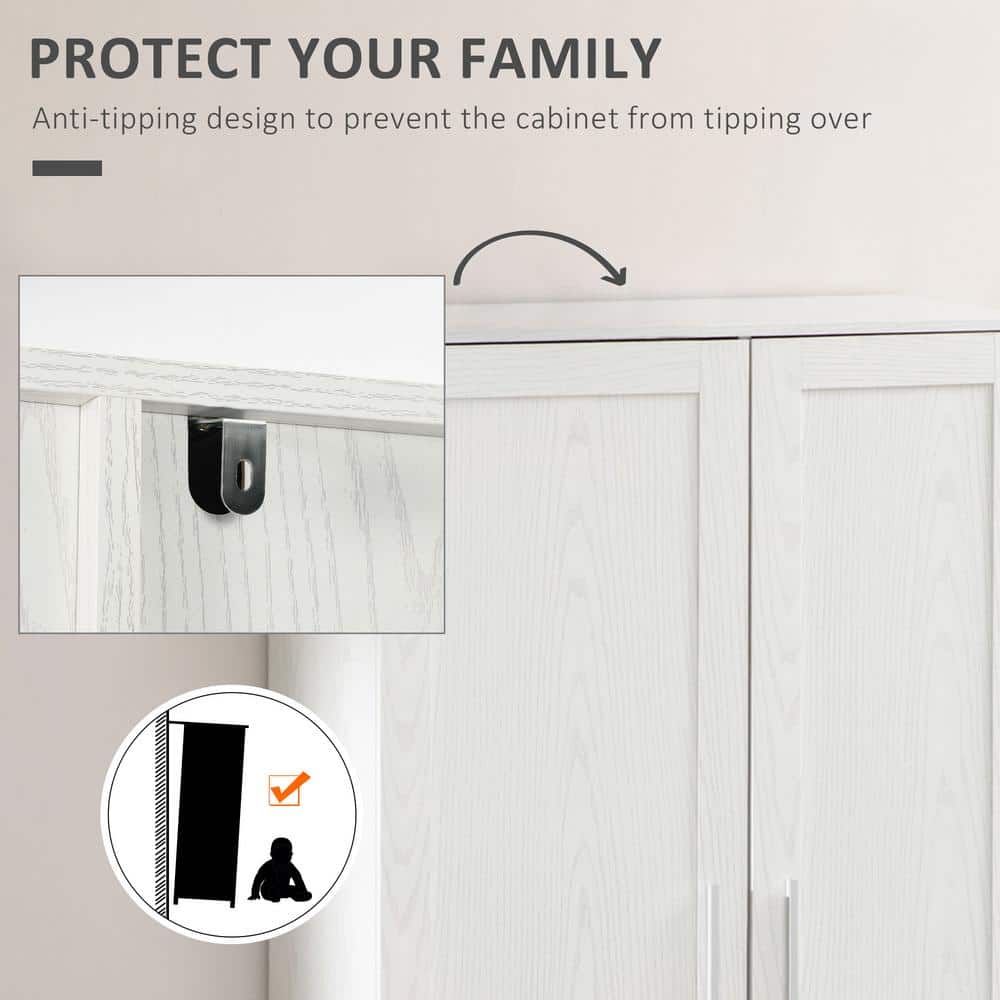 White 14-Tier Freestanding Kitchen Pantry Cabinet