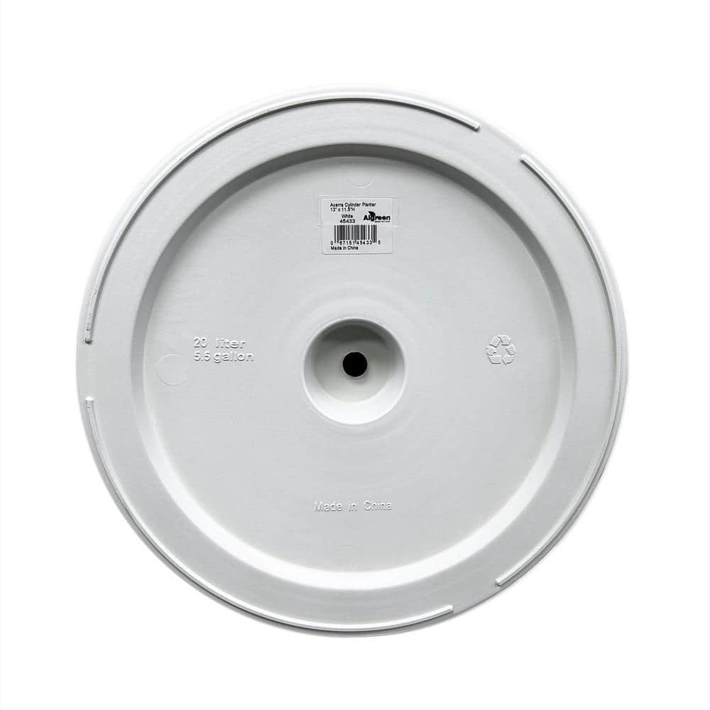 White Composite Round Outdoor Planters (Set of 2)