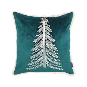 20 in. x 20 in. Christmas Tree Pillow, Green