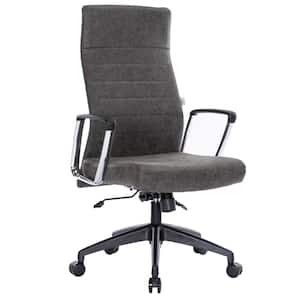 Summit Faux Leather Upholstered Ergonomic Office Chair in Acorn Brown with Nonadjustable Arms
