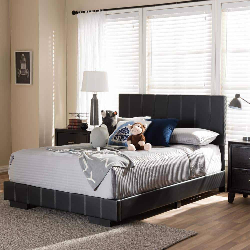 Baxton Studio Atlas Black Full Upholstered Bed 28862-6814-HD - The Home ...