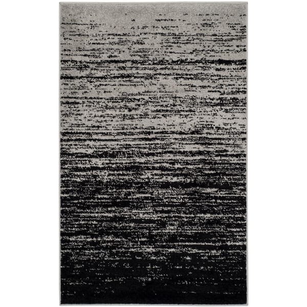 SAFAVIEH Adirondack Silver/Black 3 ft. x 5 ft. Solid Striped Area Rug