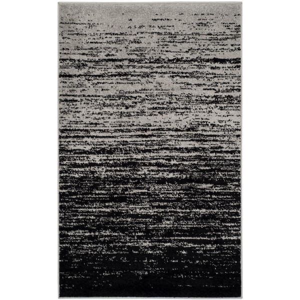 SAFAVIEH Adirondack Silver/Black Solid Color 4 ft. x 6 ft. Striped Area Rug