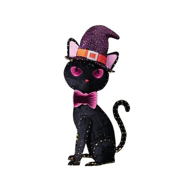VEIKOUS 6 ft. 200L LED Plug-in Infinity Mirror Halloween Black Cat
