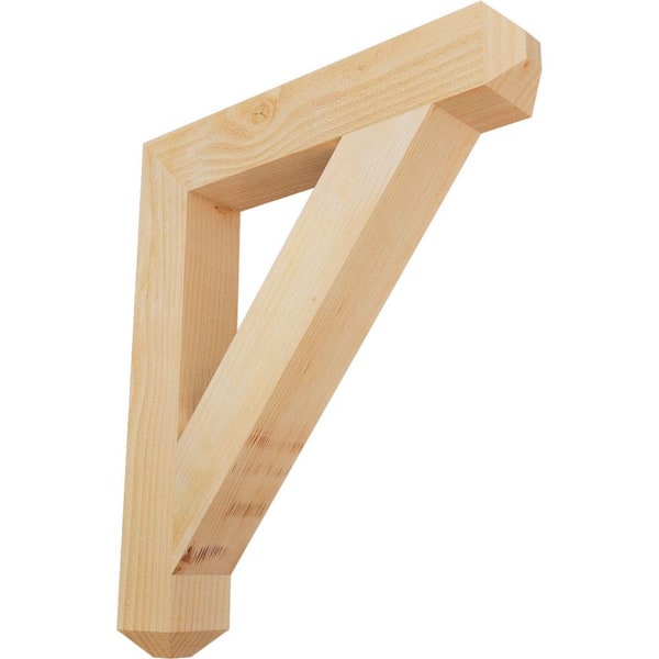Ekena Millwork 4 in. x 28 in. x 24 in. Douglas Fir Traditional Craftsman Rough Sawn Bracket
