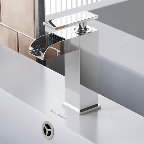 Swiss Madison Concorde Single-Handle Single-Hole Waterfall Bathroom Faucet in Polished Chrome