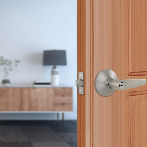 Olympic Stainless Steel Keyed Entry Door Lever