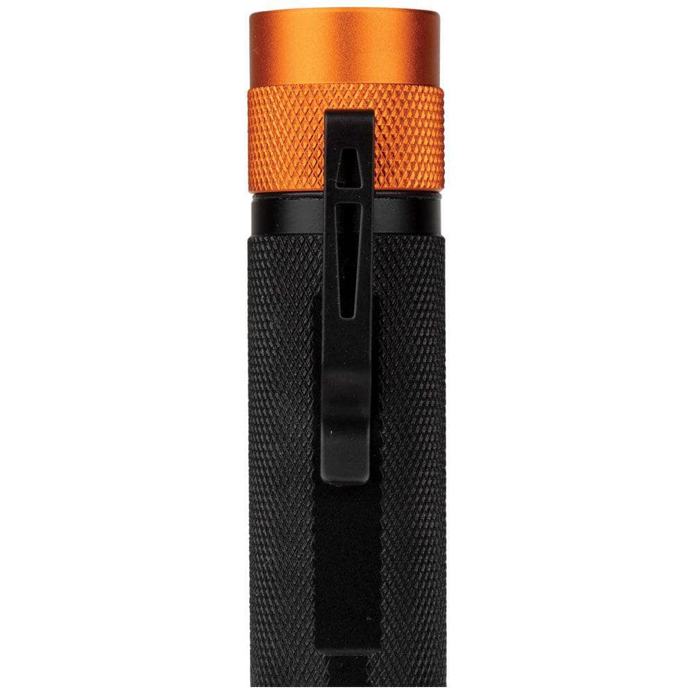 Rechargeable Black and Orange LED Flashlight with Holster