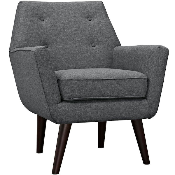 MODWAY Posit Gray Upholstered Armchair