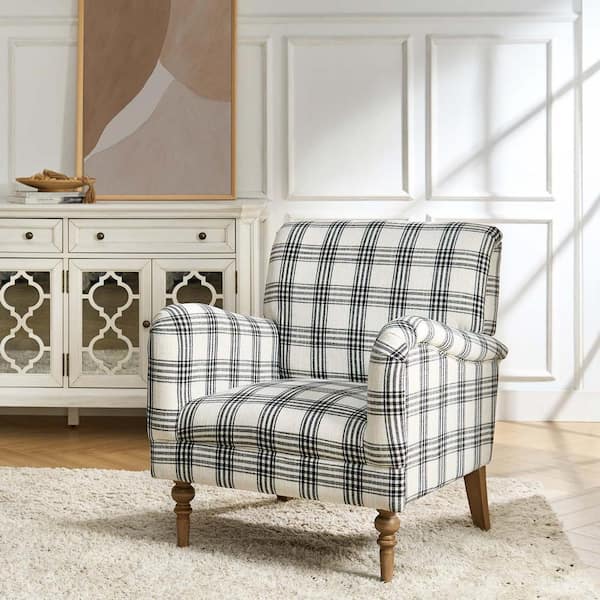 JAYDEN CREATION Mandan Black Polyester Arm Chair (Set of 1)