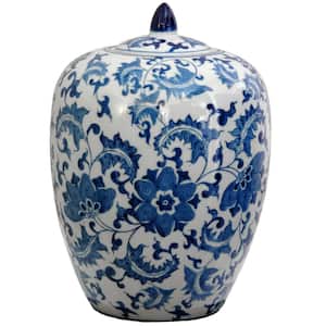 11 in. Porcelain Decorative Vase in Blue