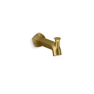 Occasion Wall-Mount 8 in. Diverter Bath Spout with Straight Design in Vibrant Brushed Moderne Brass