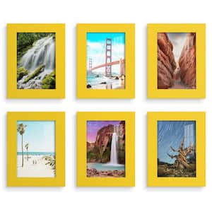 Modern 3.5 in. x 5 in. Yellow Picture Frame (Set of 6)