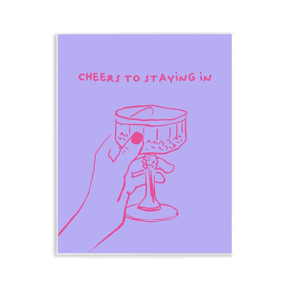 Cheers To Staying In by House of Lulu Unframed Food Graphic Art Print 14 in. x 11 in. price history on PriceWatchPro