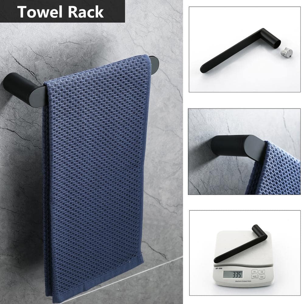 Matte Black Stainless Steel 5-Piece Bathroom Hardware Set
