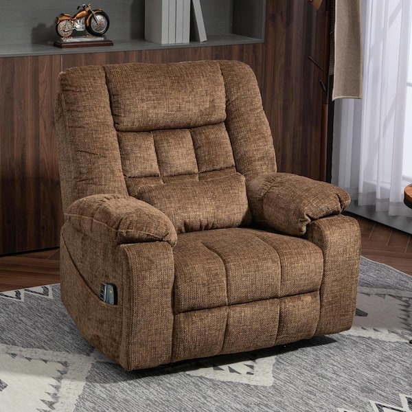 Coffee Ultimate Comfort 4-Motor Chenille Power Lift Recliner with Massage and Heat