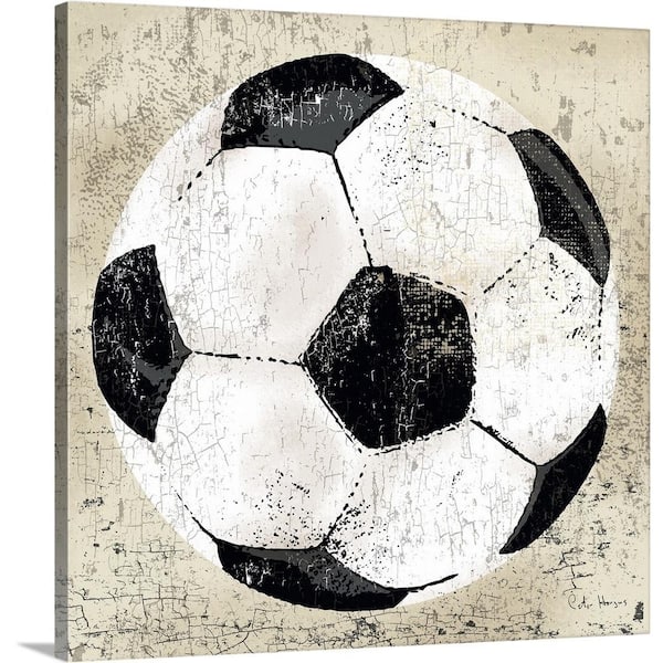 GreatBigCanvas 24 in. x 24 in. "Vintage Soccer Ball" by Peter Horjus Canvas Wall Art