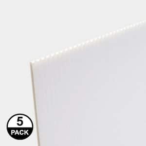36 in. x 72 in. x 0.157 in. (4 mm) White Corrugated Twin Wall Plastic Sheet (5-Pack)