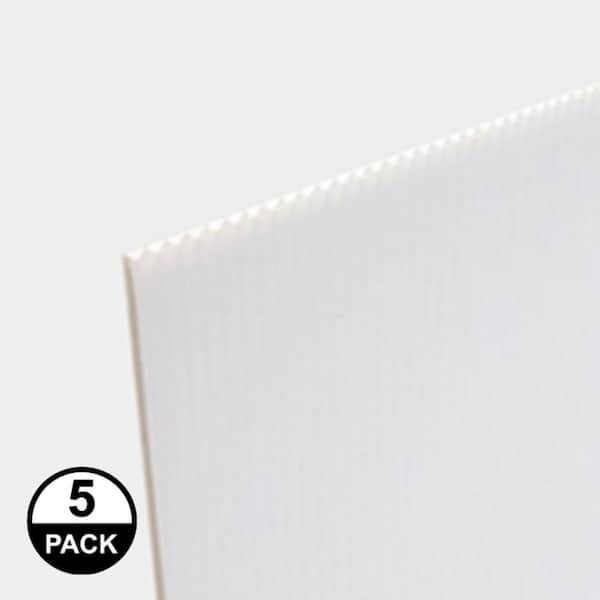 Coroplast 36 in. x 72 in. x 0.157 in. (4 mm) White Corrugated Twin Wall Plastic Sheet (5-Pack)