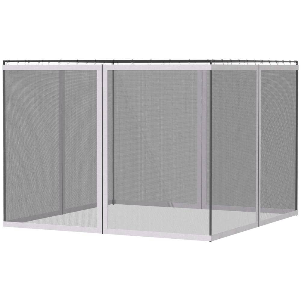 10 ft. x 13 ft. Replacement Gazebo Mesh Netting, 4-Panel Zippered Screen with Rings, Black with White Trim price history on PriceWatchPro