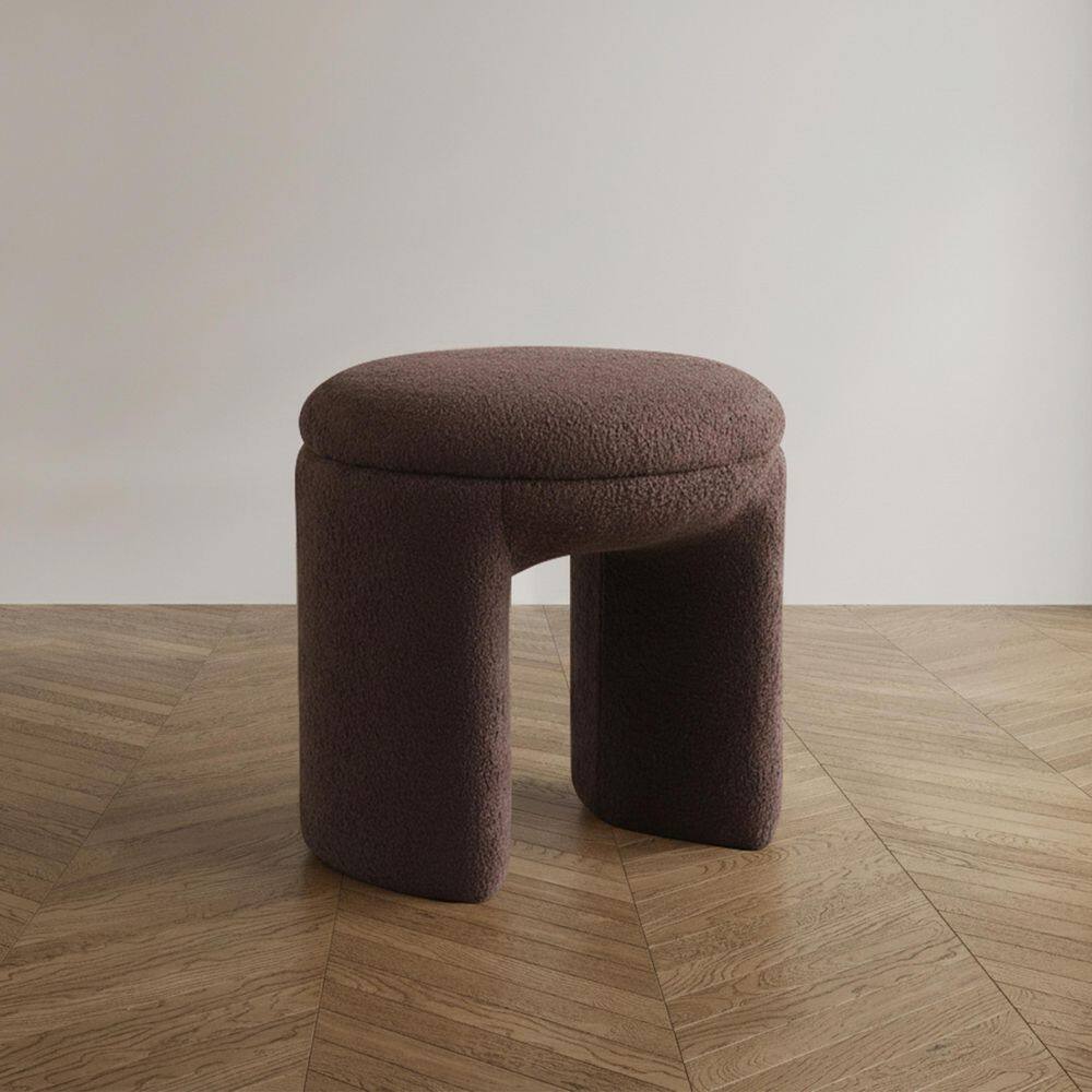 Burny Brown Upholstered Fabric Round Accent Ottoman Small (Under 22 in.) price history on PriceWatchPro