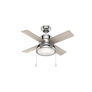 Loki 36 in. Integrated LED Indoor Polished Nickel Ceiling Fan with Light Kit